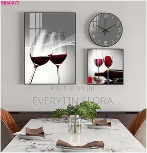 Wall Hanging Set – Canvas Art + Silent Clock*