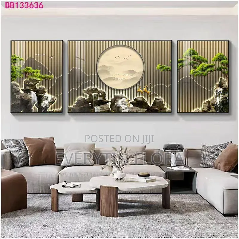 Wall Hanging Set – Canvas Art + Silent Clock*
