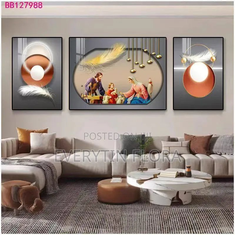 Wall Hanging Set – Canvas Art + Silent Clock*