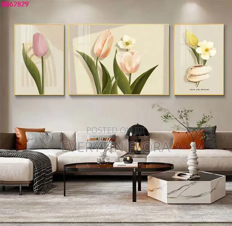 Wall Hanging Set – Canvas Art + Silent Clock*