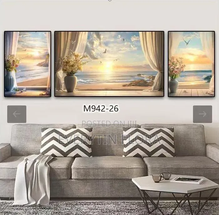 Wall Hanging Set – Canvas Art + Silent Clock*