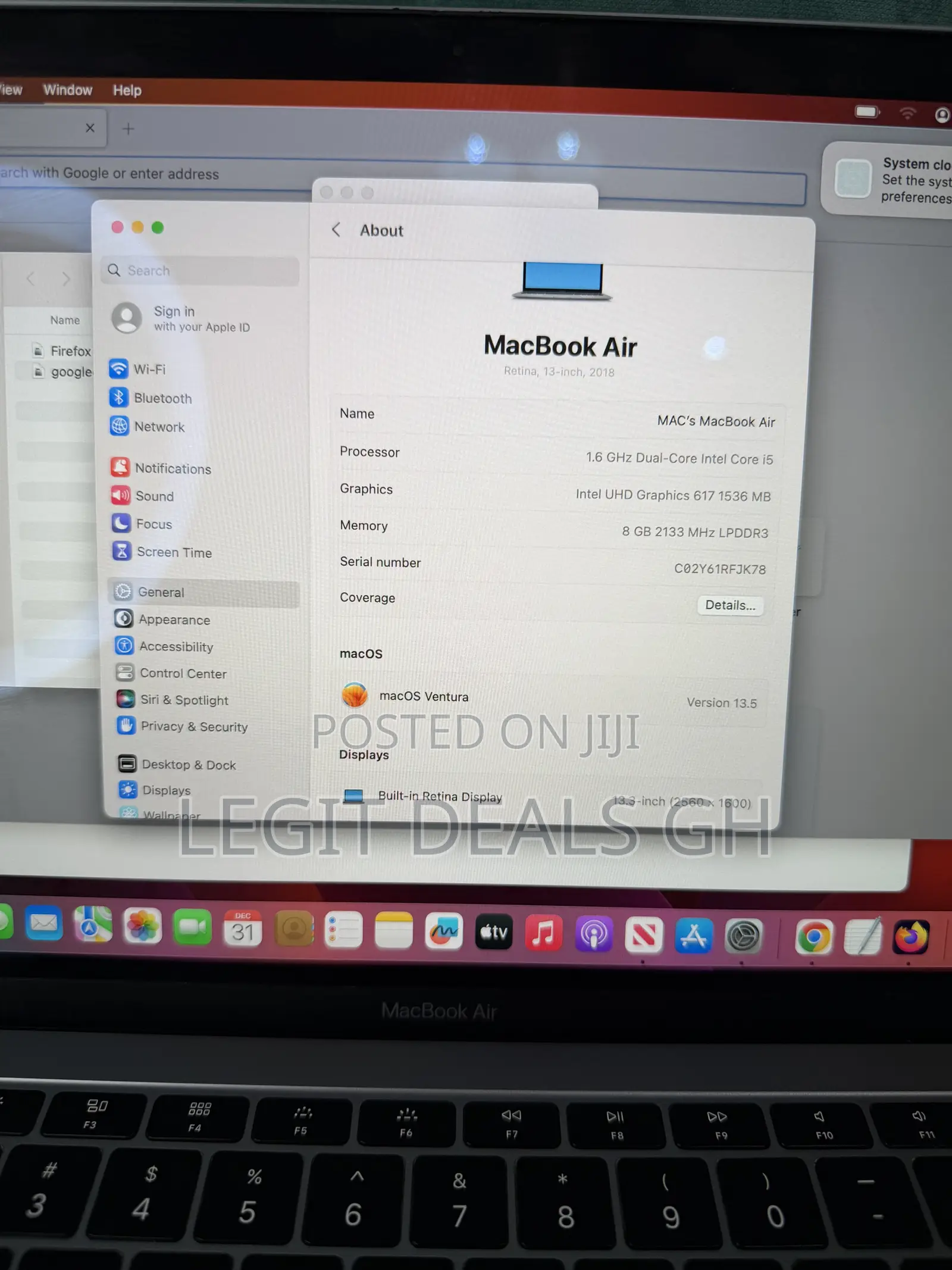 Laptop Apple MacBook Air 2018 8GB Intel Core i5 SSD 256GB
