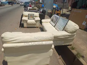 Cream Leather Sofa 3+1+1