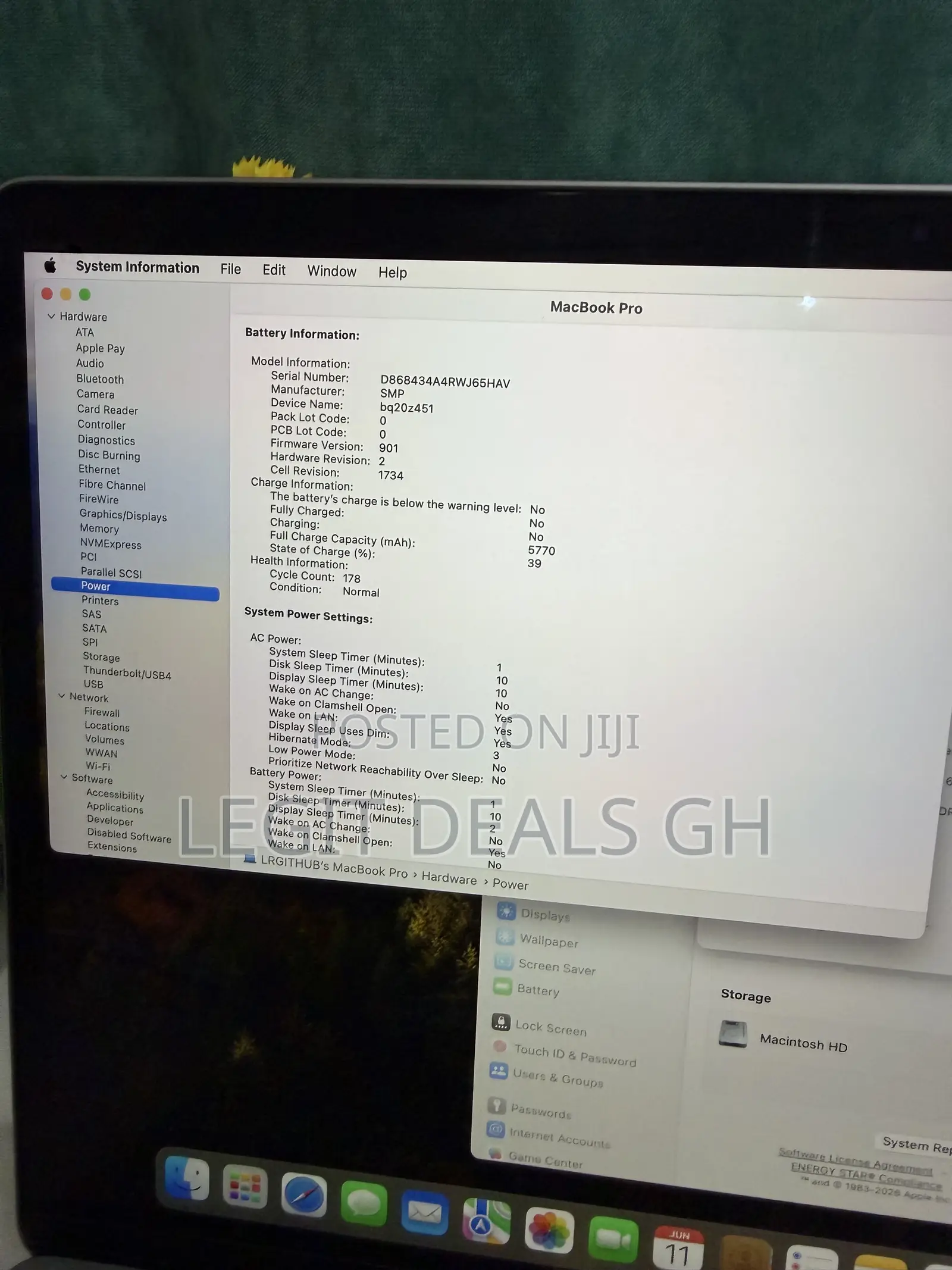 Laptop Apple MacBook Pro 2018 16GB Intel Core i7 SSD 512GB