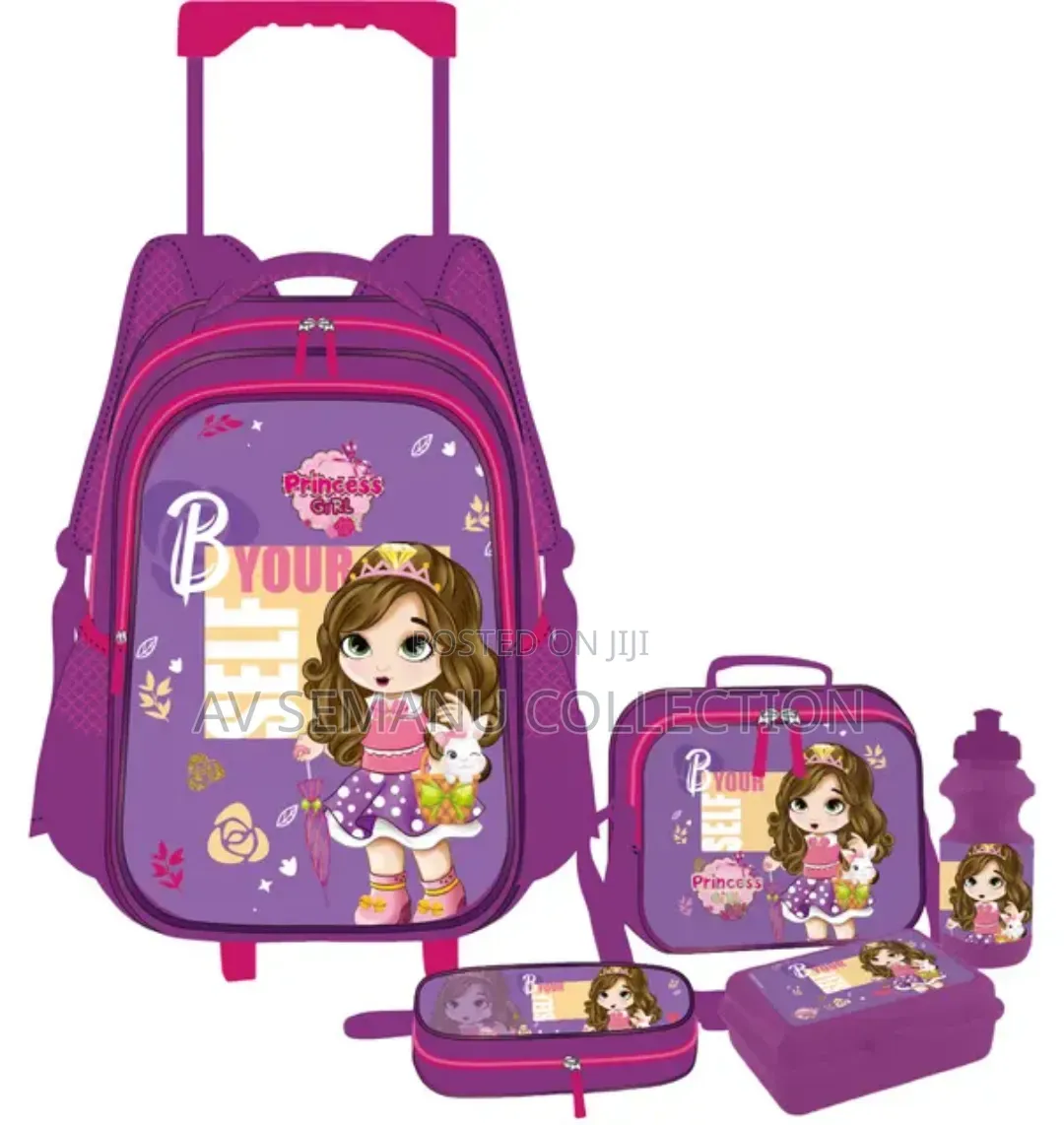 Kids Disney 5 Pieces Set Trolley Bagpack