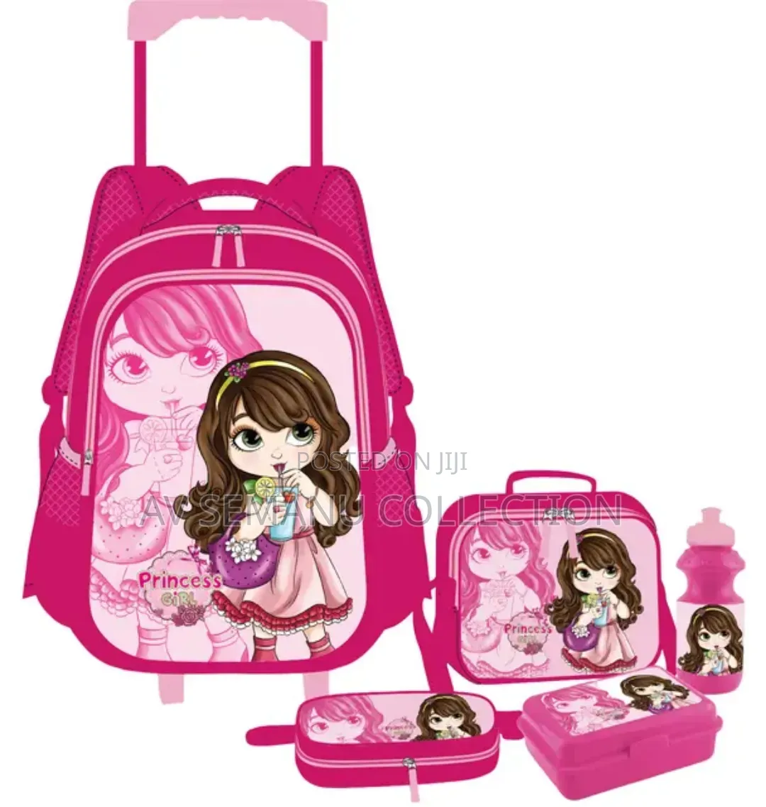 Kids Disney 5 Pieces Set Trolley Bagpack