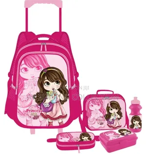 Kids Disney 5 Pieces Set Trolley Bagpack