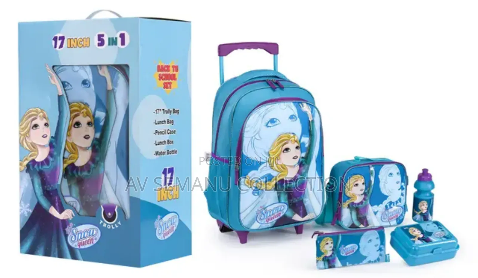 Kids Disney 5 Pieces Set Trolley Bagpack