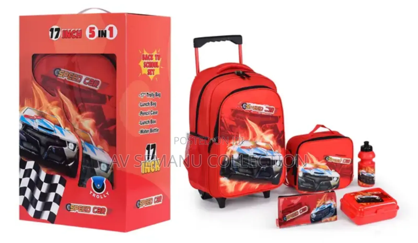 Kids Disney 5 Pieces Set Trolley Bagpack
