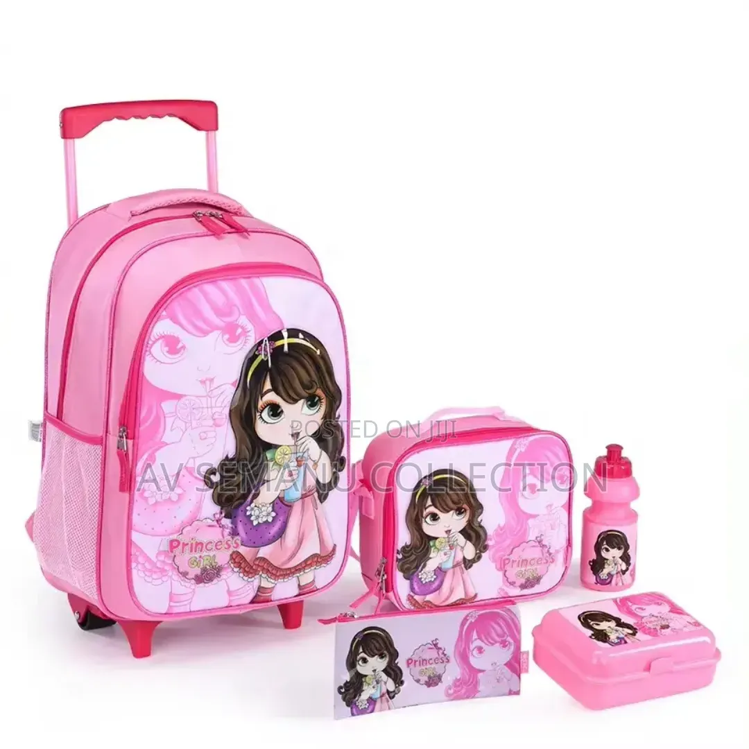 Kids Disney 5 Pieces Set Trolley Bagpack