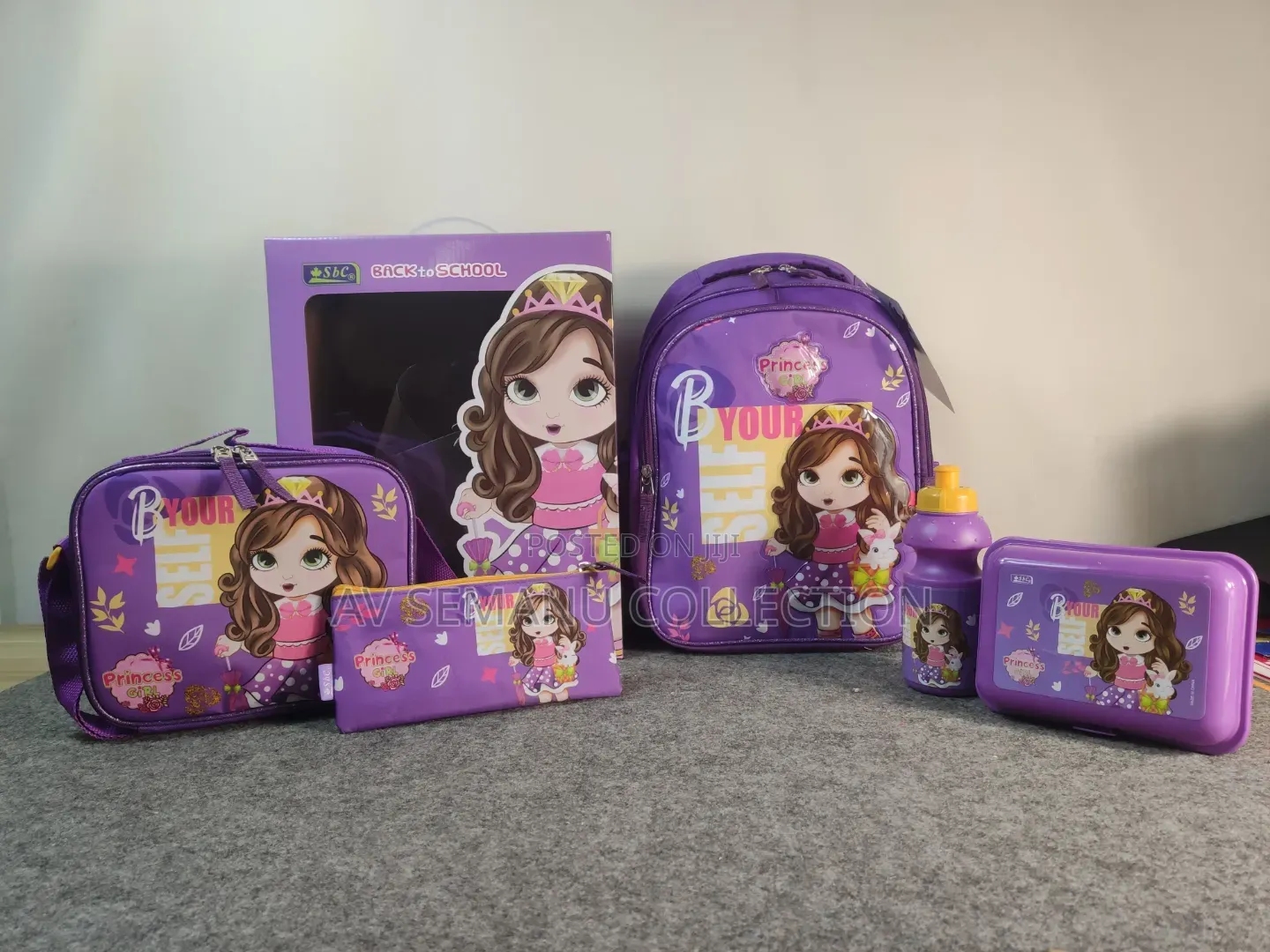 Kids Disney 5 Pieces Set Trolley Bagpack