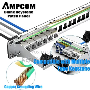 Ampcom 24 Ports 1u Blank Keystone Patch Panel