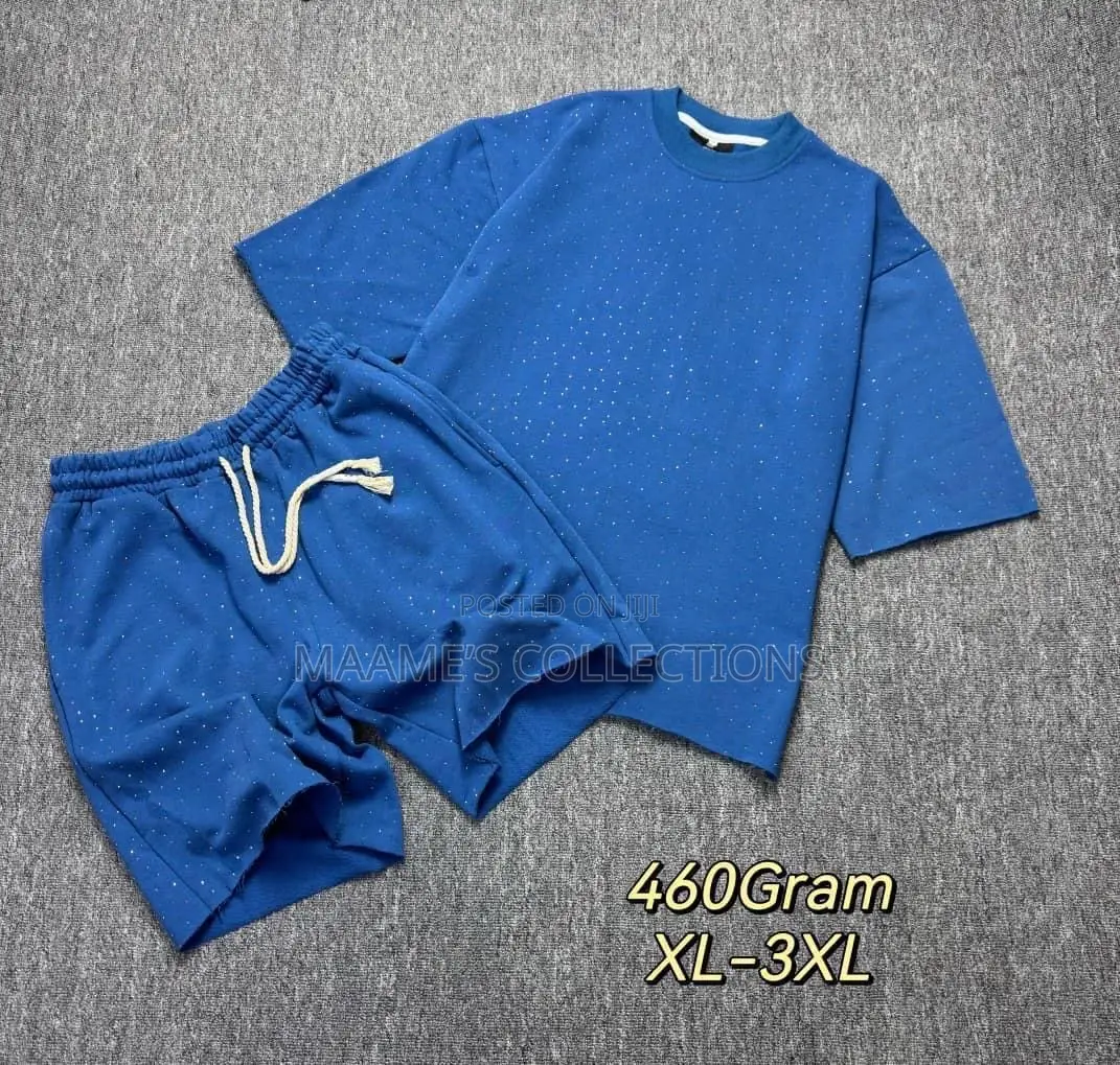 Men’S Casual Short Sleeved T - Shirt Shorts Set.