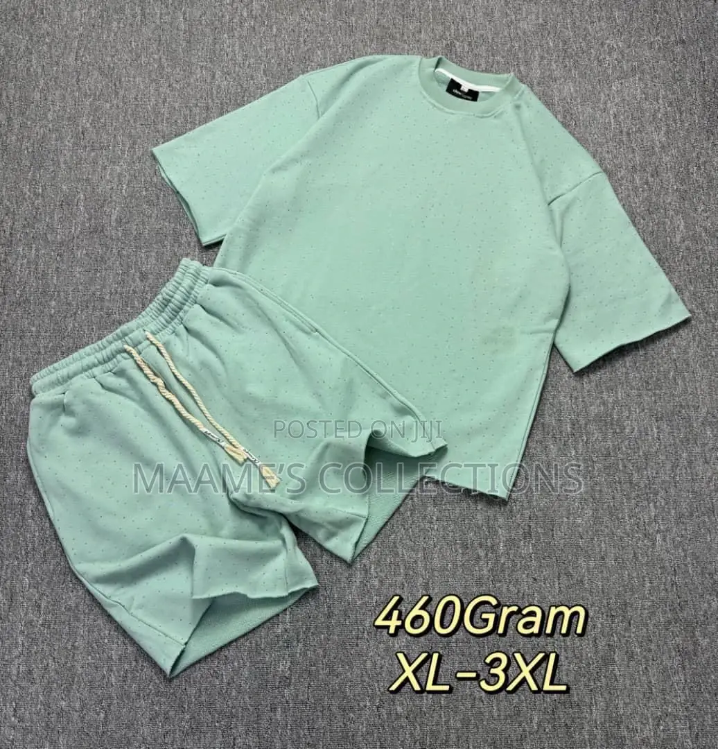 Men’S Casual Short Sleeved T - Shirt Shorts Set.