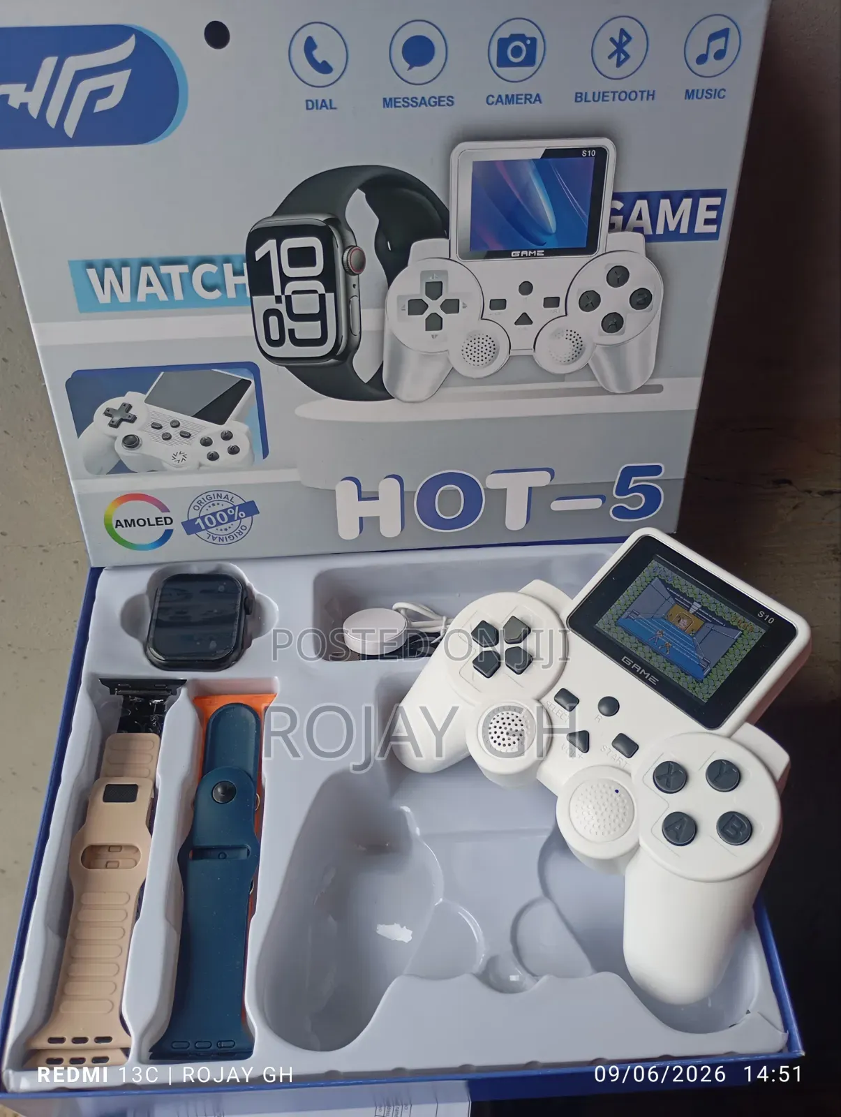 Hot-5 Smart Watch and Gaming Consoles With 520 Preloaded and 4 Straps