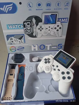 Hot-5 Smart Watch and Gaming Consoles With 520 Preloaded and 4 Straps