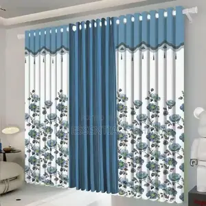 Elegant 3in1 Flower Curtains Luxury Window Drapes