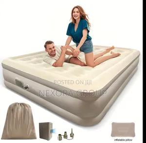 Inflatable Double Mattress – Comfortable Air Bed for Home Travel