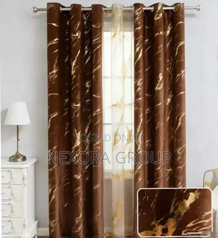 Premium 2-in-1 Blackout Curtains for Living Room Bedroom