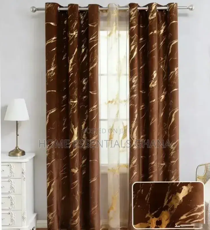 Premium 2-in-1 Blackout Curtains for Living Room Bedroom