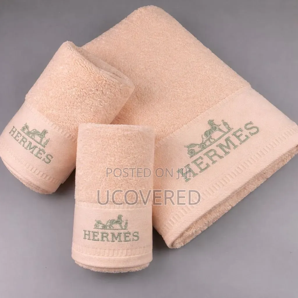 3-Piece Hermès Branded Cotton Towel Sets