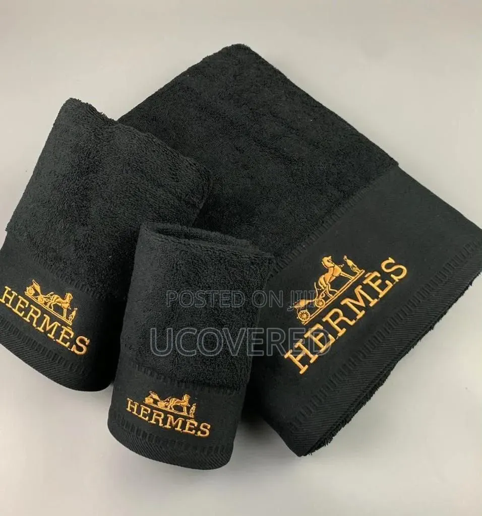 3-Piece Hermès Branded Cotton Towel Sets
