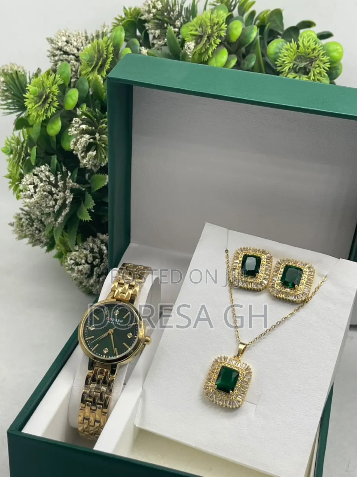 Curren Ladies Watch, Necklace Earrings Set –Elegant Gift Set for Her