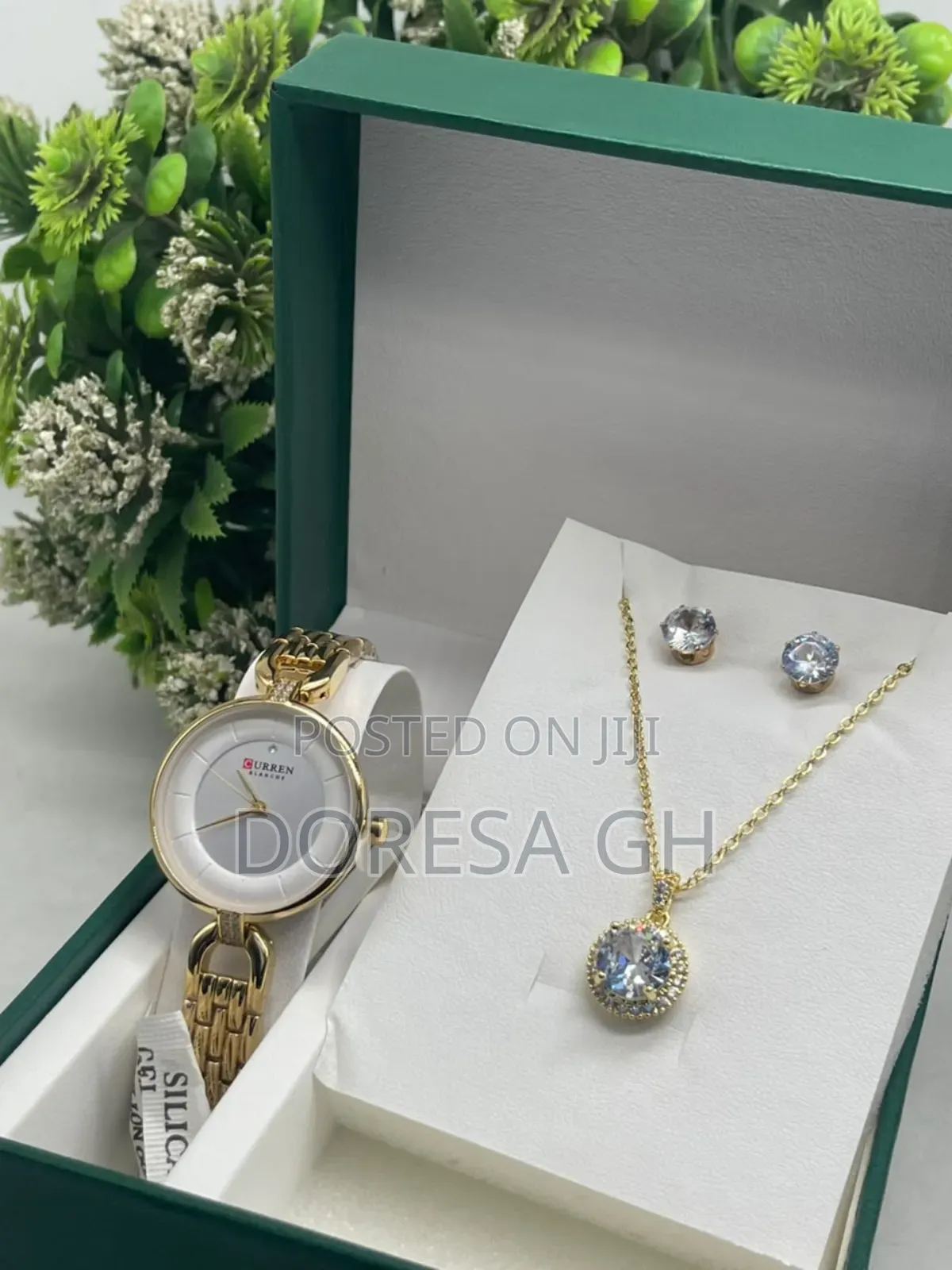 Curren Ladies Watch, Necklace Earrings Set –Elegant Gift Set for Her