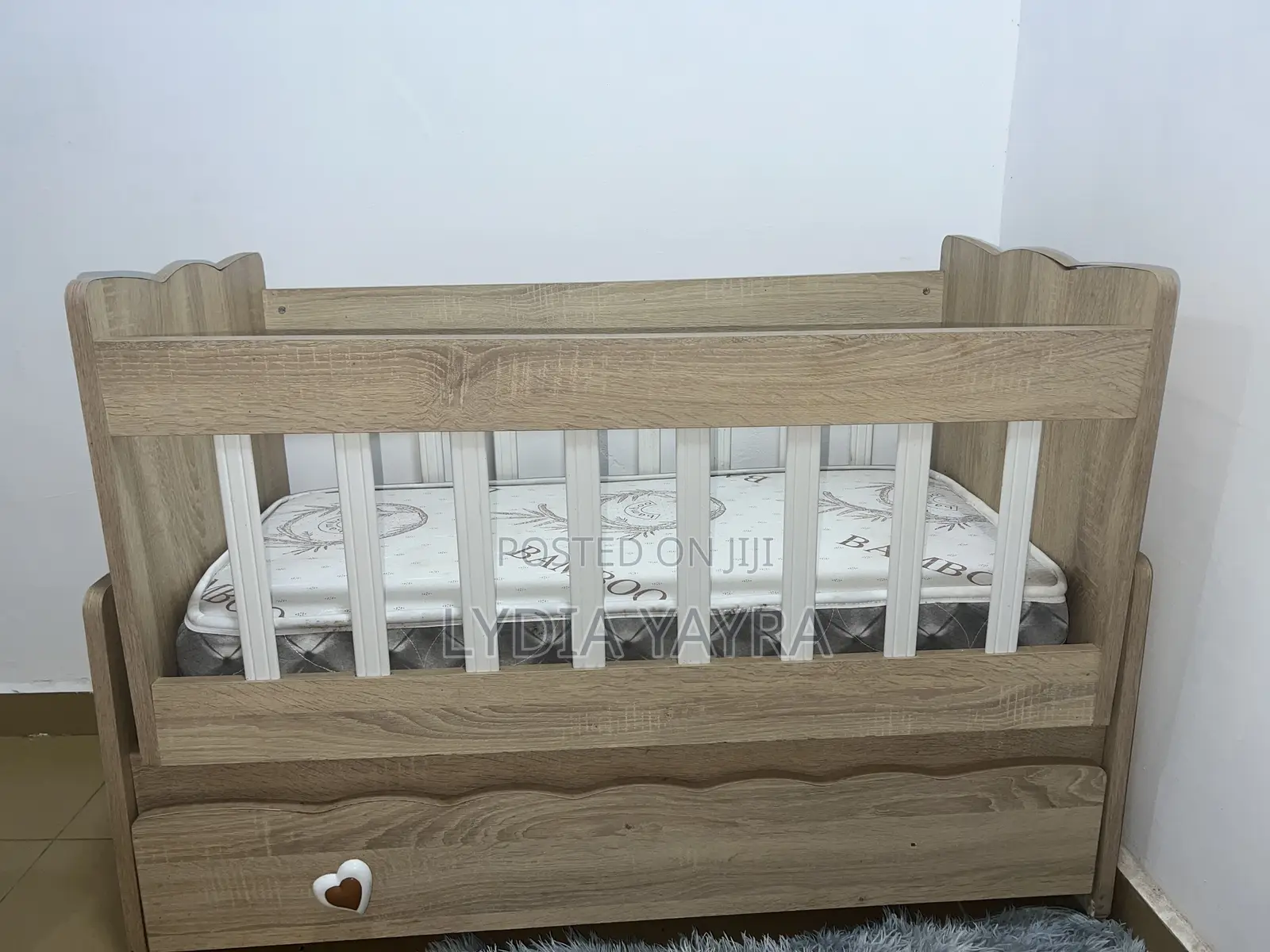 Neat Baby Cot With Mattress for Sale