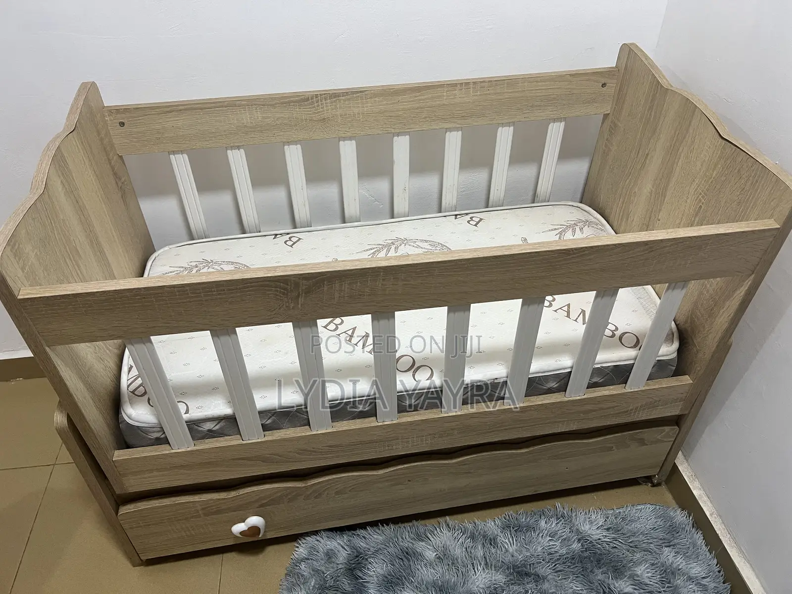 Neat Baby Cot With Mattress for Sale