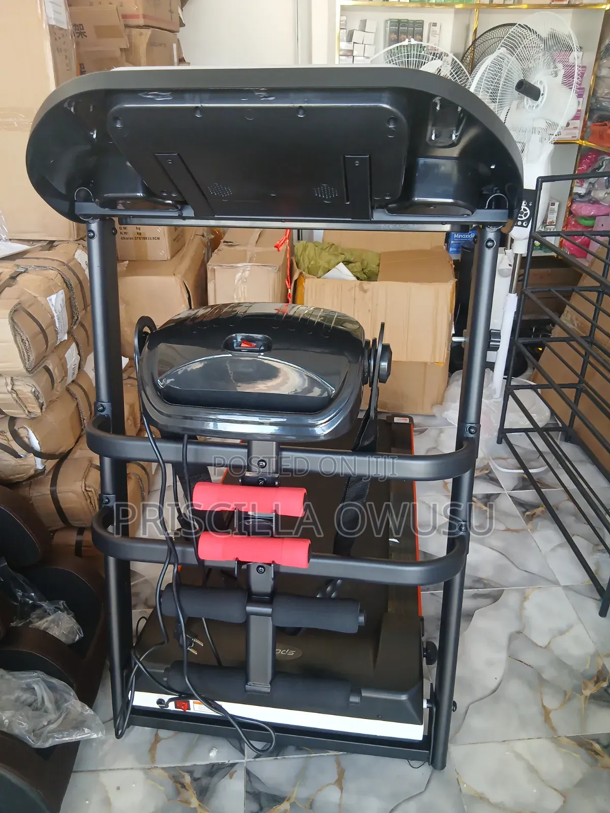 Electric Treadmill With Dumbbells and Massager