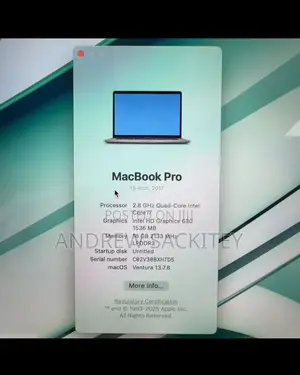 Laptop Apple MacBook Pro 2017 16GB Intel Core i7 SSD 250GB