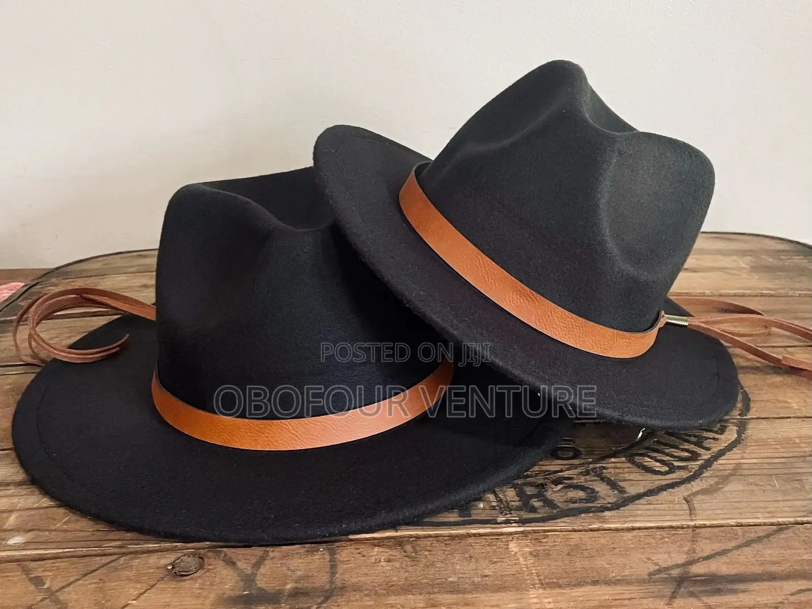 Black and Brown Belt Buckle With Different
Colors of the Fedora Hat 