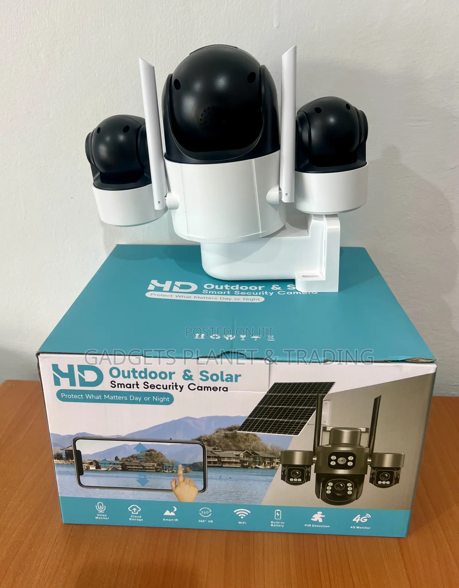 4g Triple Lens Hd Outdoor Rechargeable Solar Camera - T10b-Eu