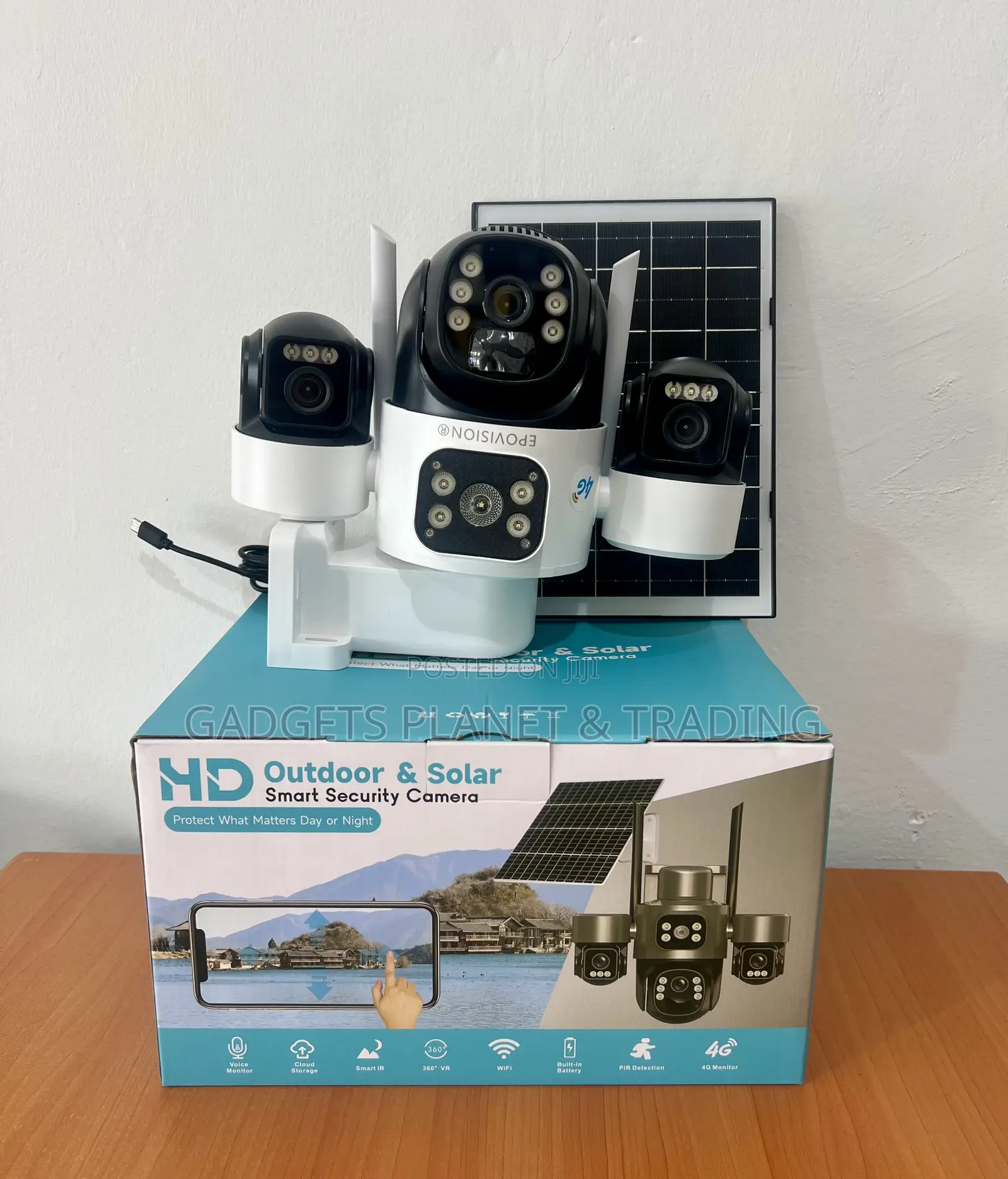 4g Triple Lens Hd Outdoor Rechargeable Solar Camera - T10b-Eu