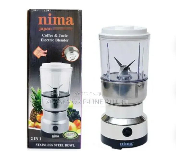 Nima 2 in 1 Electric Spice Grinder and Juicer – Silver - Nm-8300