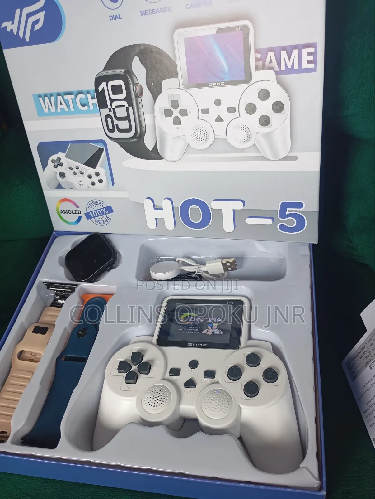 Hot-5 Series 10 Smartwatch + Gaming Console (520 Games) + 4 Straps Set