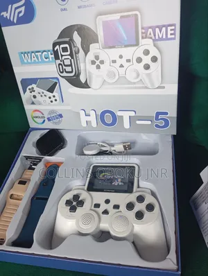 Hot-5 Series 10 Smartwatch + Gaming Console (520 Games) + 4 Straps Set