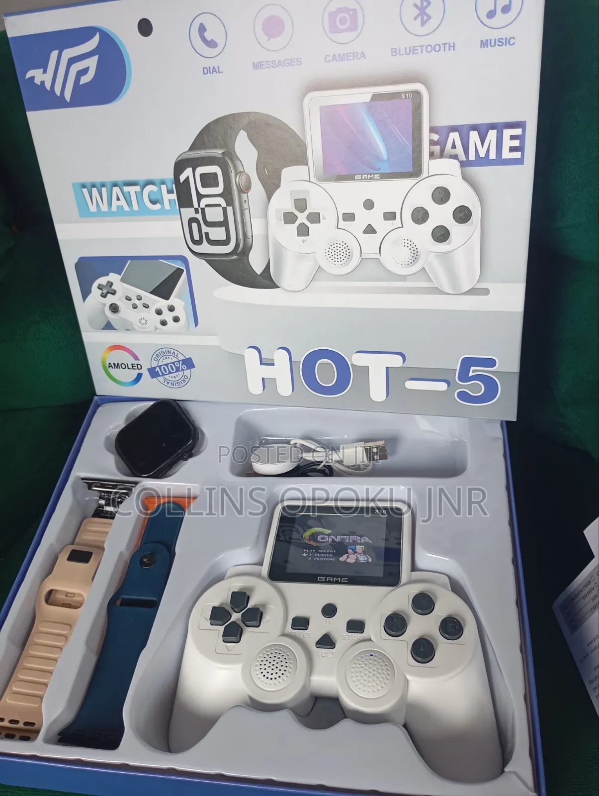 Hot-5 Series 10 Smartwatch + Gaming Console (520 Games) + 4 Straps Set