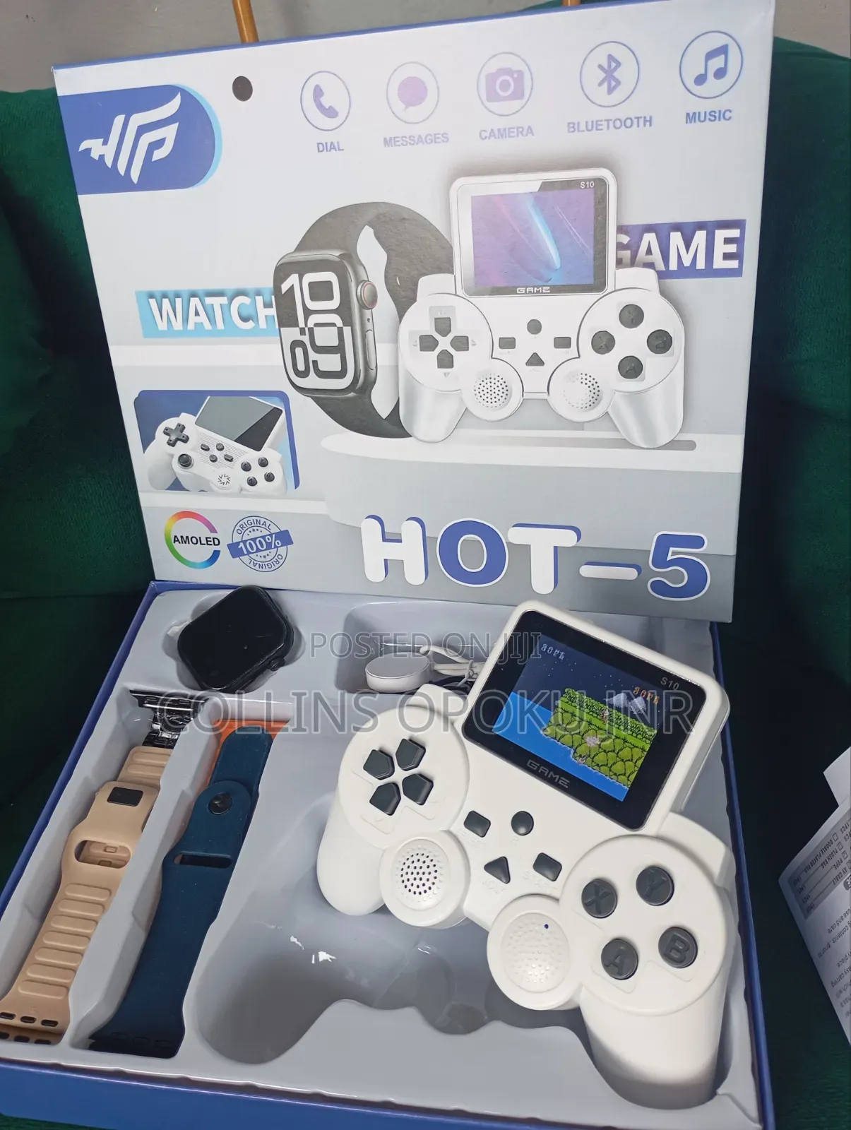 Hot-5 Series 10 Smartwatch + Gaming Console (520 Games) + 4 Straps Set