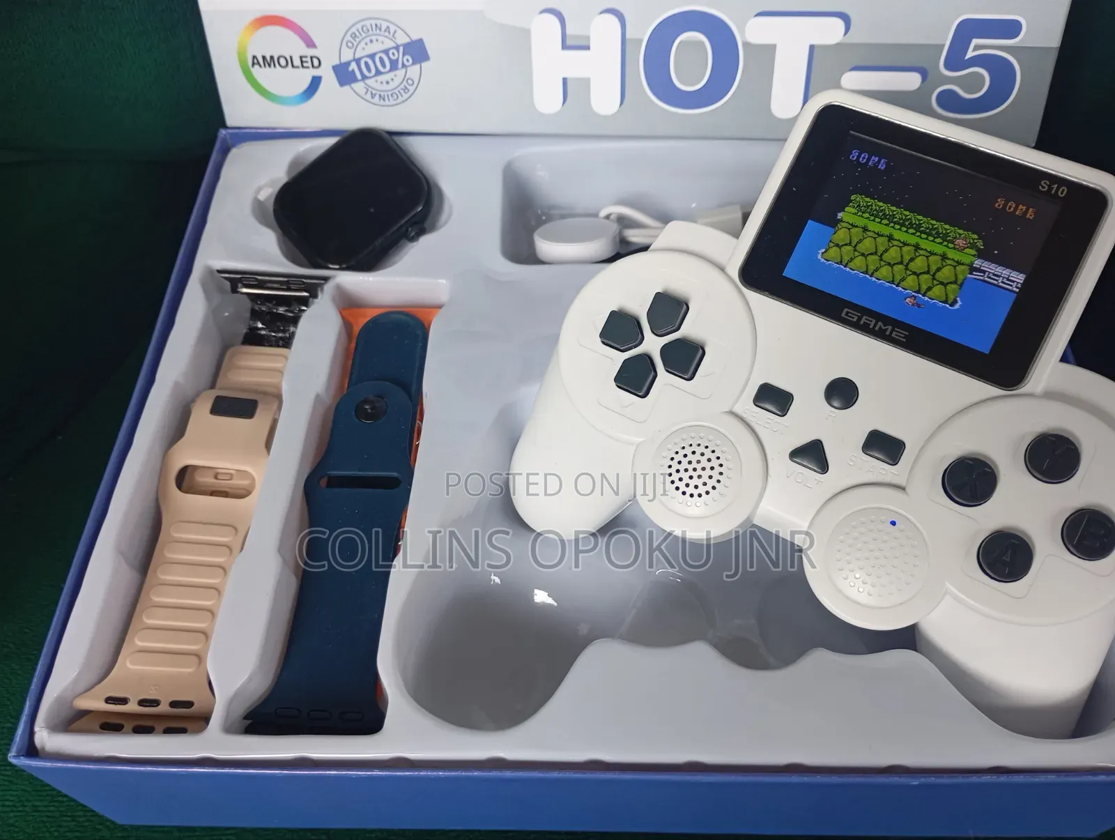 Hot-5 Series 10 Smartwatch + Gaming Console (520 Games) + 4 Straps Set