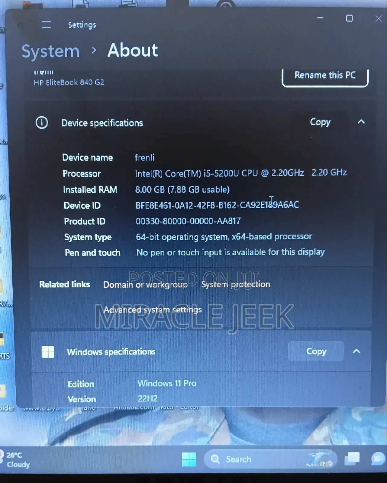 Laptop HP EliteBook 840 G2 8GB Intel Core i5 HDD 512GB