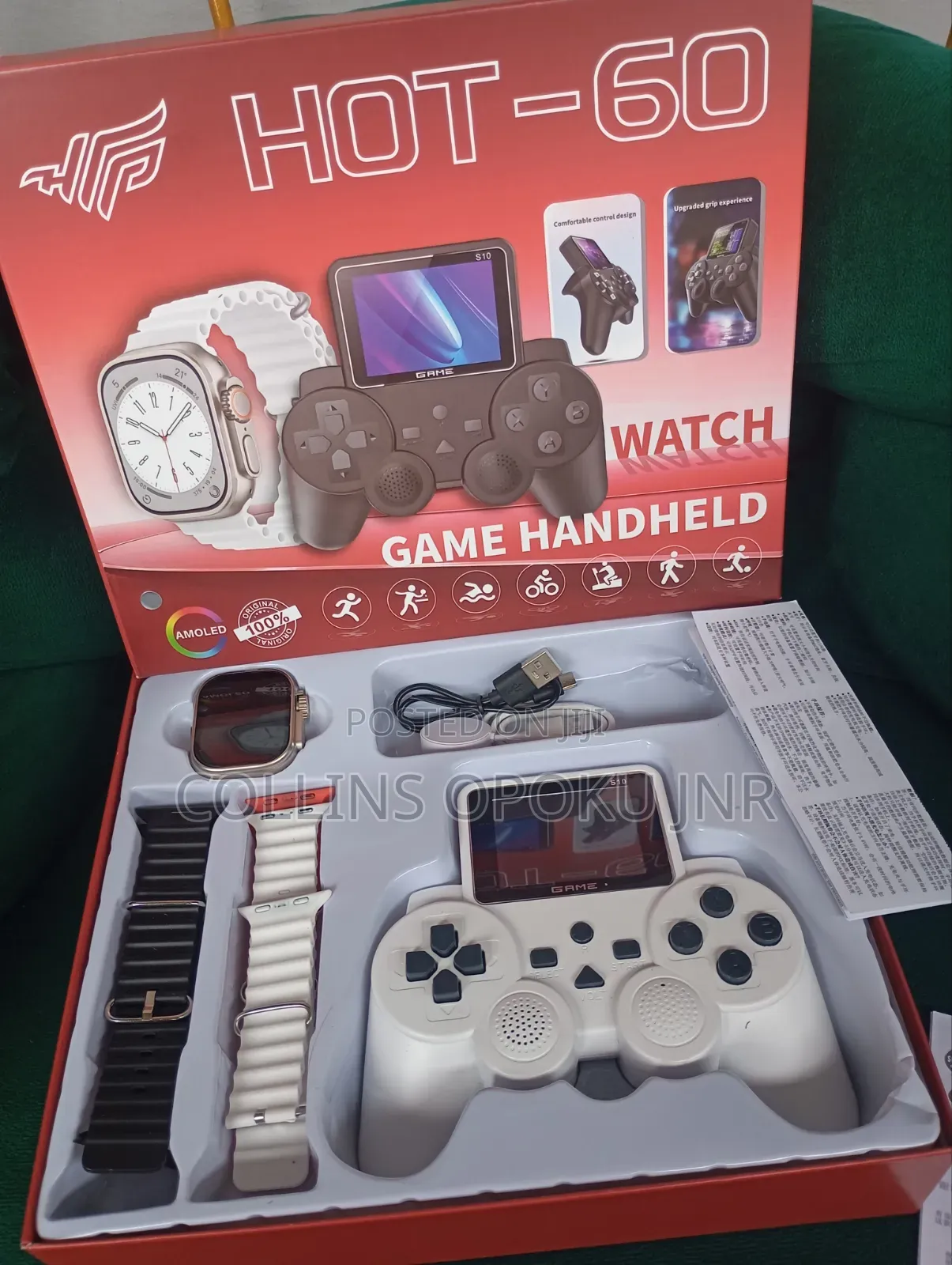 Amoled Hot-60 Handheld Gamepad With S10 Smart Watch and 4 Straps