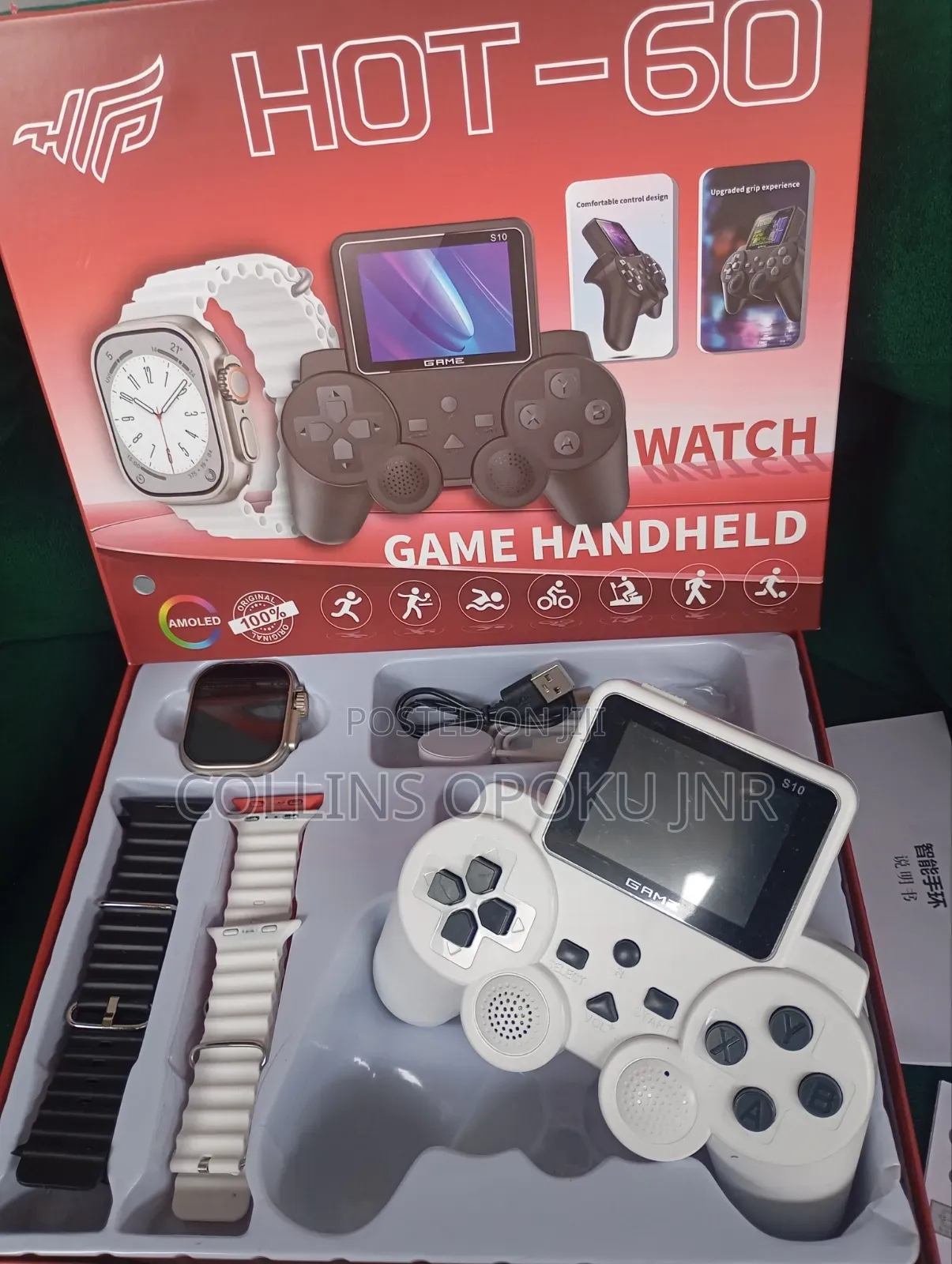 Amoled Hot-60 Handheld Gamepad With S10 Smart Watch and 4 Straps