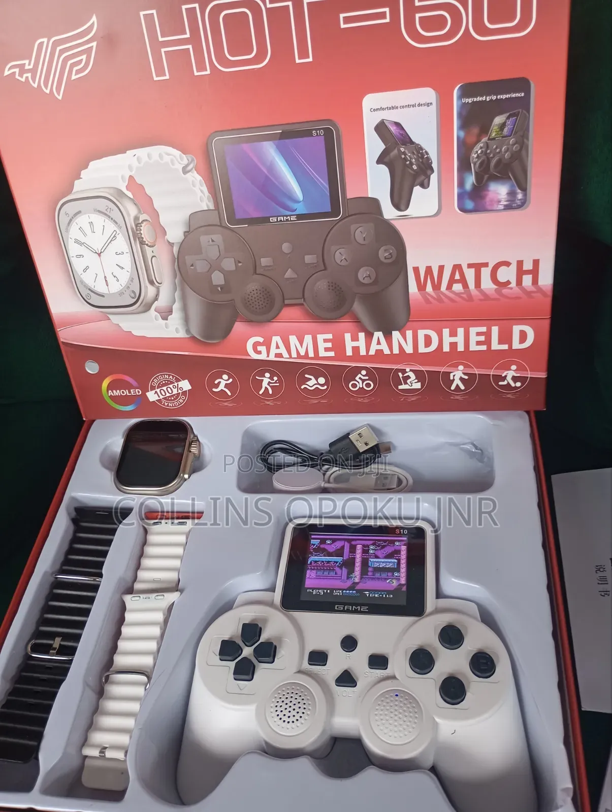 Amoled Hot-60 Handheld Gamepad With S10 Smart Watch and 4 Straps
