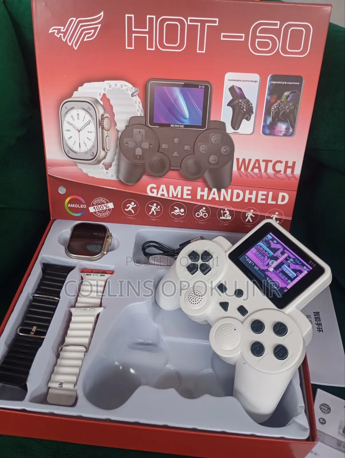 Amoled Hot-60 Handheld Gamepad With S10 Smart Watch and 4 Straps