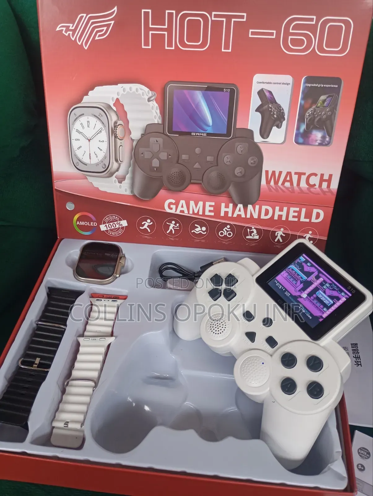 Amoled Hot-60 Handheld Gamepad With S10 Smart Watch and 4 Straps