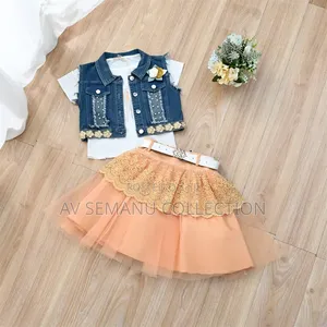 Girls Skirt and Top With Jeans Jacket