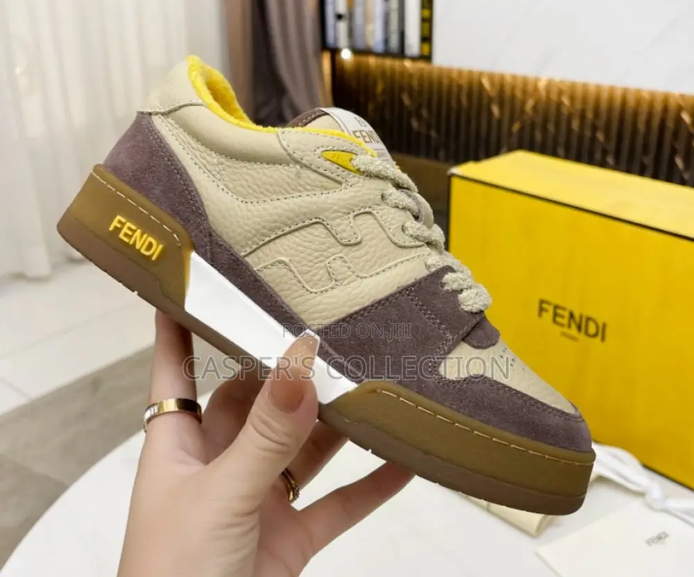 Fendi Match 'Beige Yellow' Low-Top Sneakers
