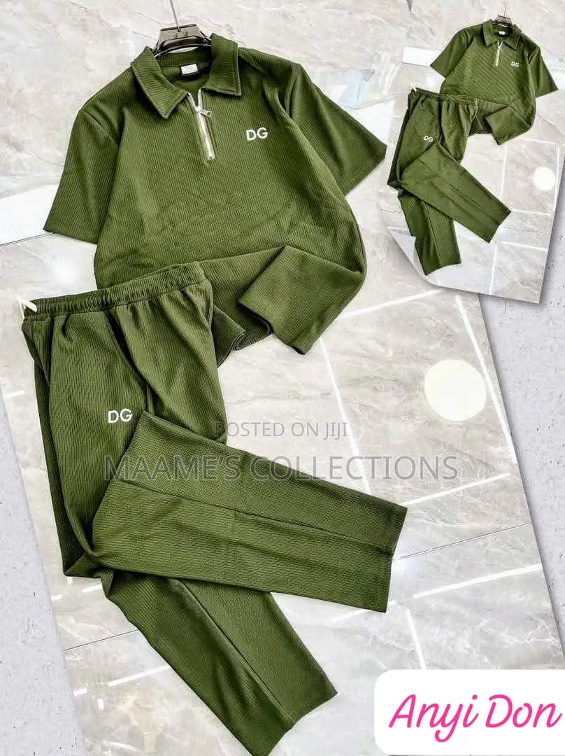 Fashion Men’S Casual Top and Down 2pcs Set
